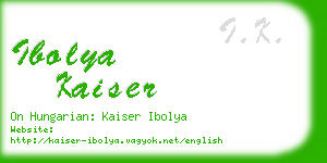ibolya kaiser business card